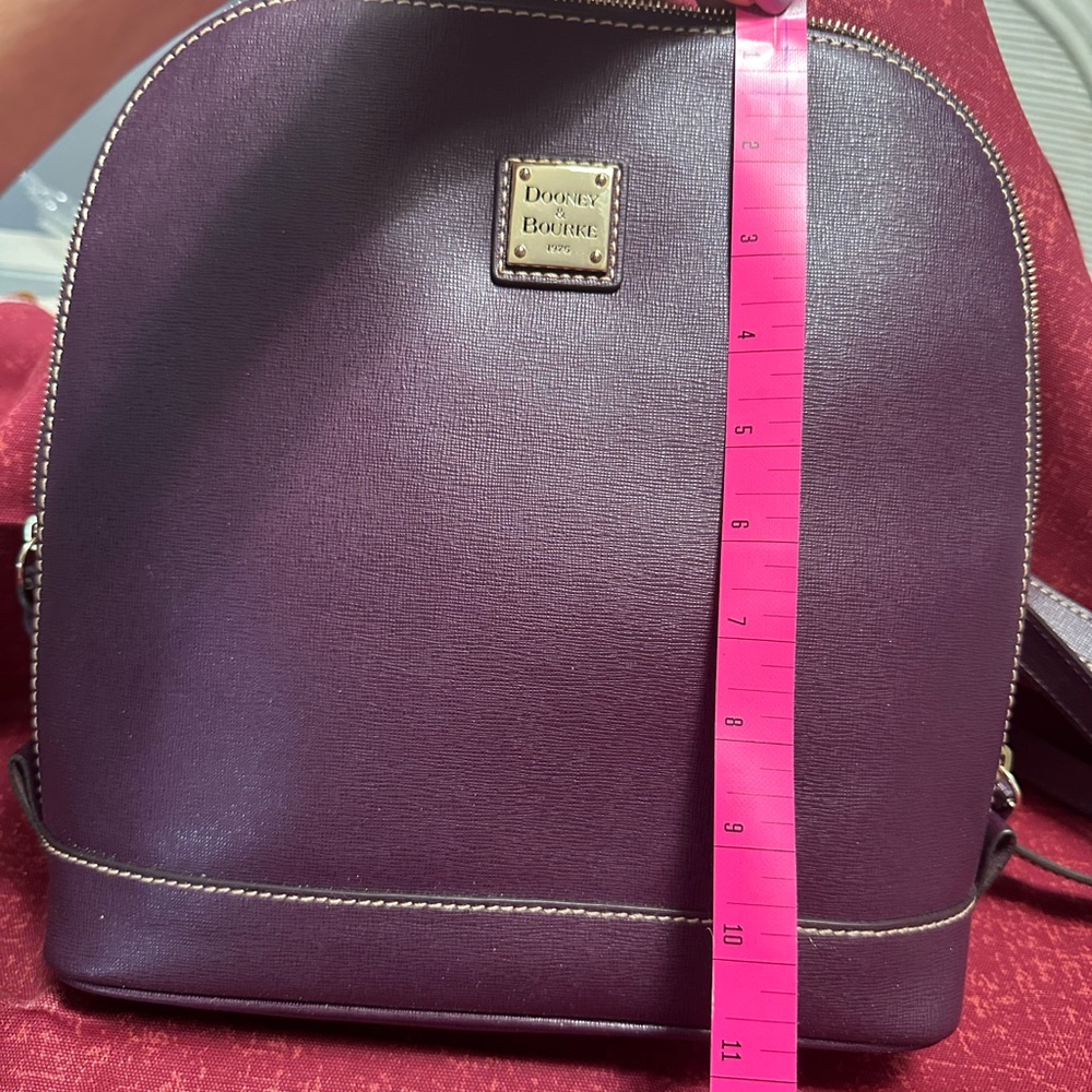 Dooney & Bourke Purple Backpack with Gold Accents - Picture 2 of 7